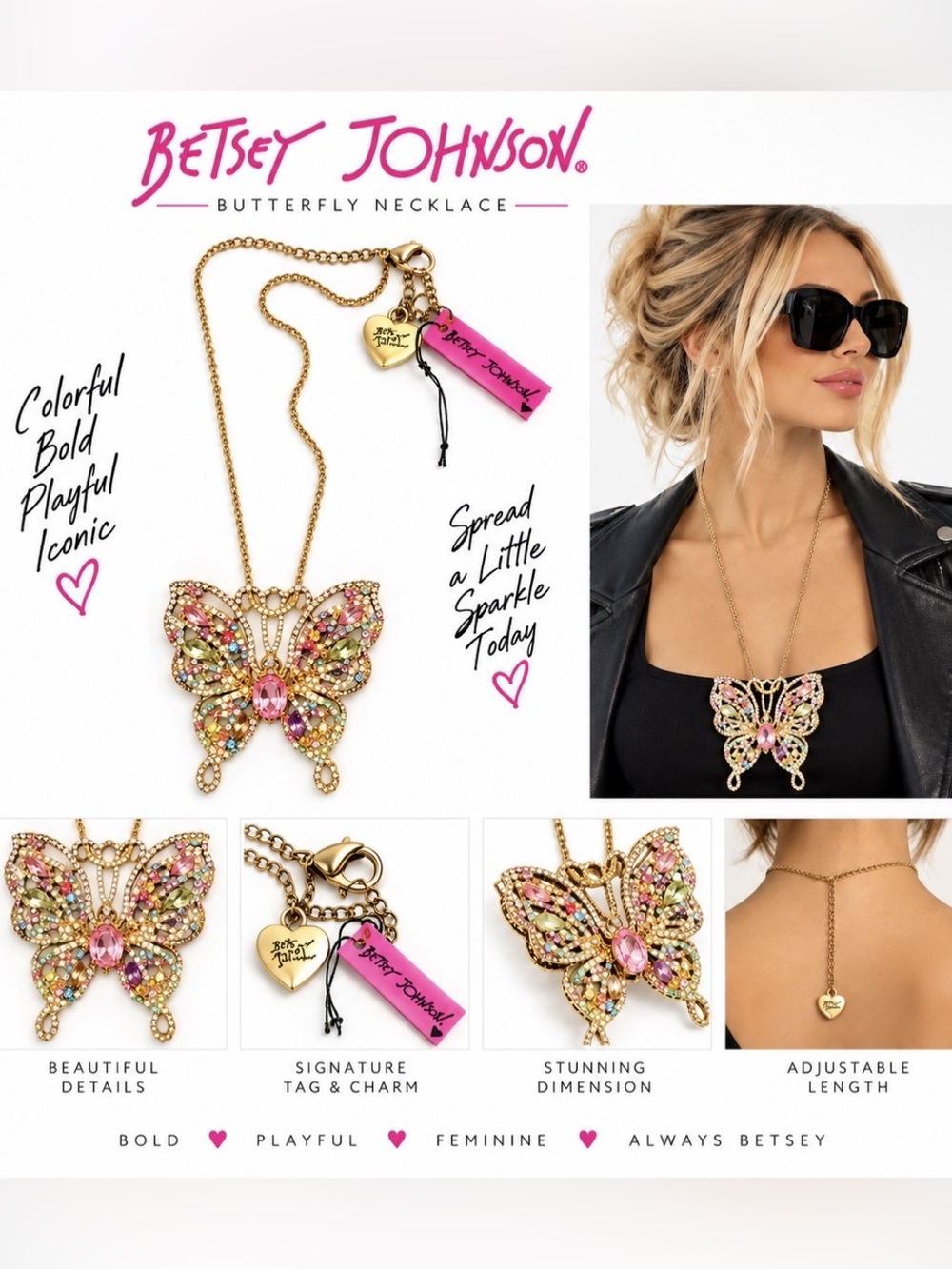 Betsy Johnson Butterfly Necklace